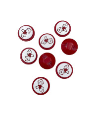Plastic button red, Baby, 14 mm