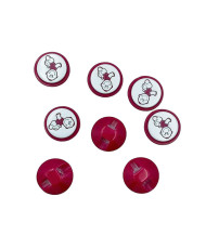 Plastic button raspberry, Baby, 14 mm