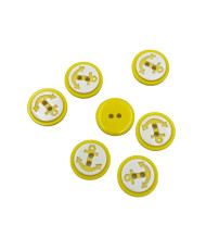 Plastic button yellow, Anchor, 14 mm