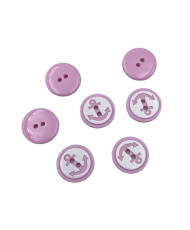 Plastic button pink, Anchor, 14 mm