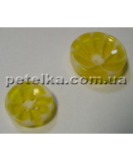 Plastic button, Orange, 15 mm