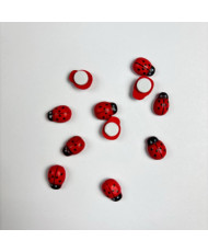 Wooden decorative sticker, Ladybug, 13 mm