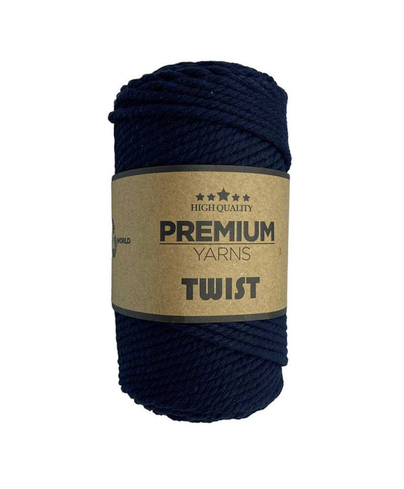 Cotton cord TWIST Premium Yarns, blue-black (3513) Cotton cord TWIST Premium Yarns, blue-black (3513)