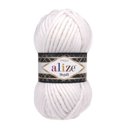 Пряжа Alize Superlana Megafil білий (55)