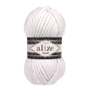 Пряжа Alize Superlana Megafil белый (55)