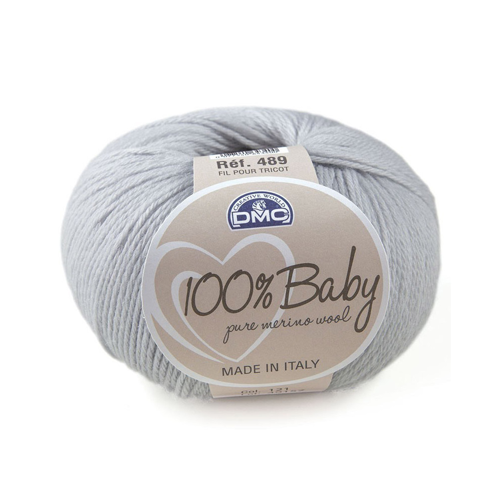 Пряжа мериносова вовна 100% Baby DMC , біло-сірий (121) Пряжа мериносова вовна 100% Baby DMC , біло-сірий (121)
