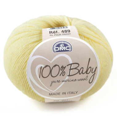 Merino wool yarn 100% Baby DMC, magic yellow (091)
