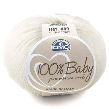 Пряжа мериносовая шерсть 100% Baby DMC, сливочный белый (01)