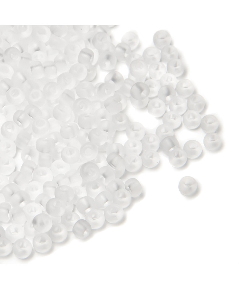 Preciosa beads №10/0, 50 g, matte transparent, snow-white (00050/141) Preciosa beads №10/0, 50 g, matte transparent, snow-white (00050/141)