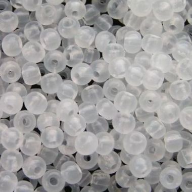 Preciosa beads №10/0, 50 g, matte transparent, snow-white (00050/141)