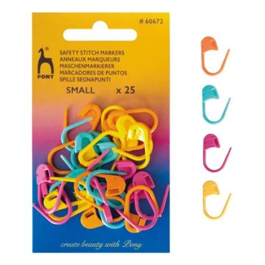 Knitting markers Pony assorted with lock 25 pcs (60672)