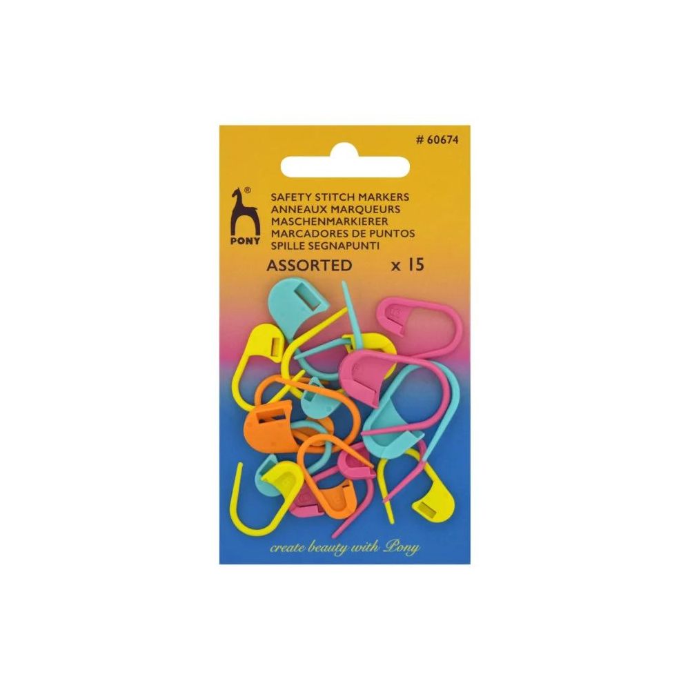 Knitting markers Pony assorted with lock 15 pcs (60674) Knitting markers Pony assorted with lock 15 pcs (60674)
