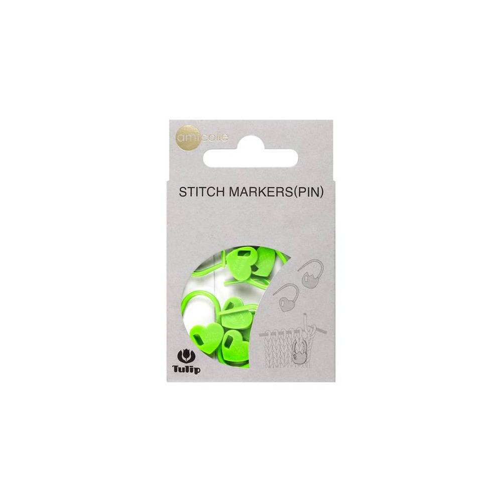 Knitting markers with a latch Tulip "Hearts" Green 7 pcs (AC-031e) Knitting markers with a latch Tulip "Hearts" Green 7 pcs (AC-031e)