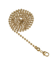 Bead chain, 45 cm (6 mm link width) gold, lobster heart carabiner (82359)