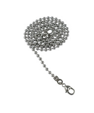 Bead chain, 45 cm (6 mm link width) silver, lobster heart carabiner (82360)