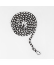 Chain anchor flat 120 cm (8 mm link width) black metallic, swivel snap hook 38 mm (82329)