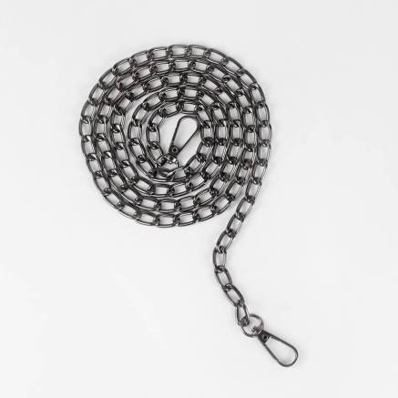 Chain anchor flat 120 cm (8 mm link width) black metallic, swivel snap hook 38 mm (82329)
