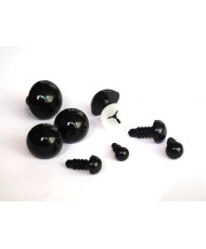 Premium black toy eyes on a leg with a twist, 8.0 mm