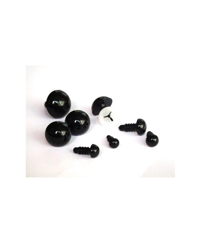 Premium black toy eyes on a leg with a twist, 8.0 mm Premium black toy eyes on a leg with a twist, 8.0 mm