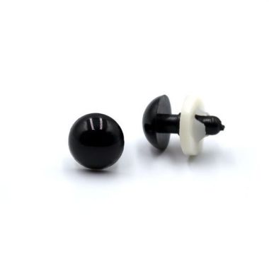 Premium black toy eyes on a leg with a twist, 10.0 mm