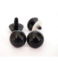 Premium black toy eyes on a leg with a twist, 22.0 mm