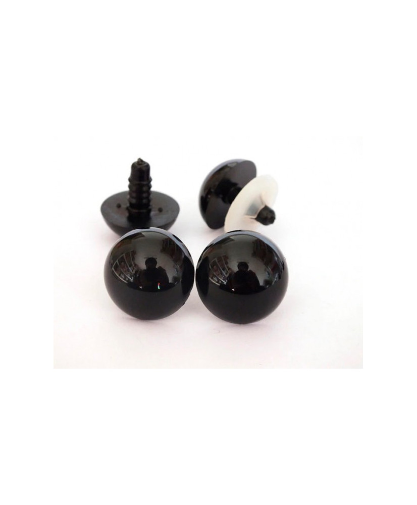 Premium black toy eyes on a leg with a twist, 22.0 mm Premium black toy eyes on a leg with a twist, 22.0 mm