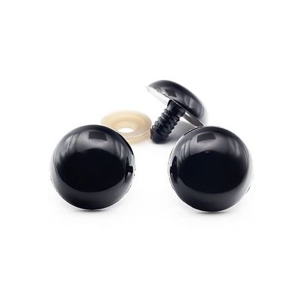 Premium black toy eyes on a leg with a twist, 24.0 mm