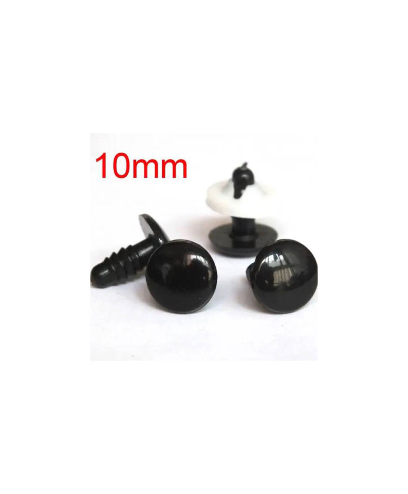 Eyes for toys Premium black flat on a leg with a twist of 10.0 mm Eyes for toys Premium black flat on a leg with a twist of 10.0 mm