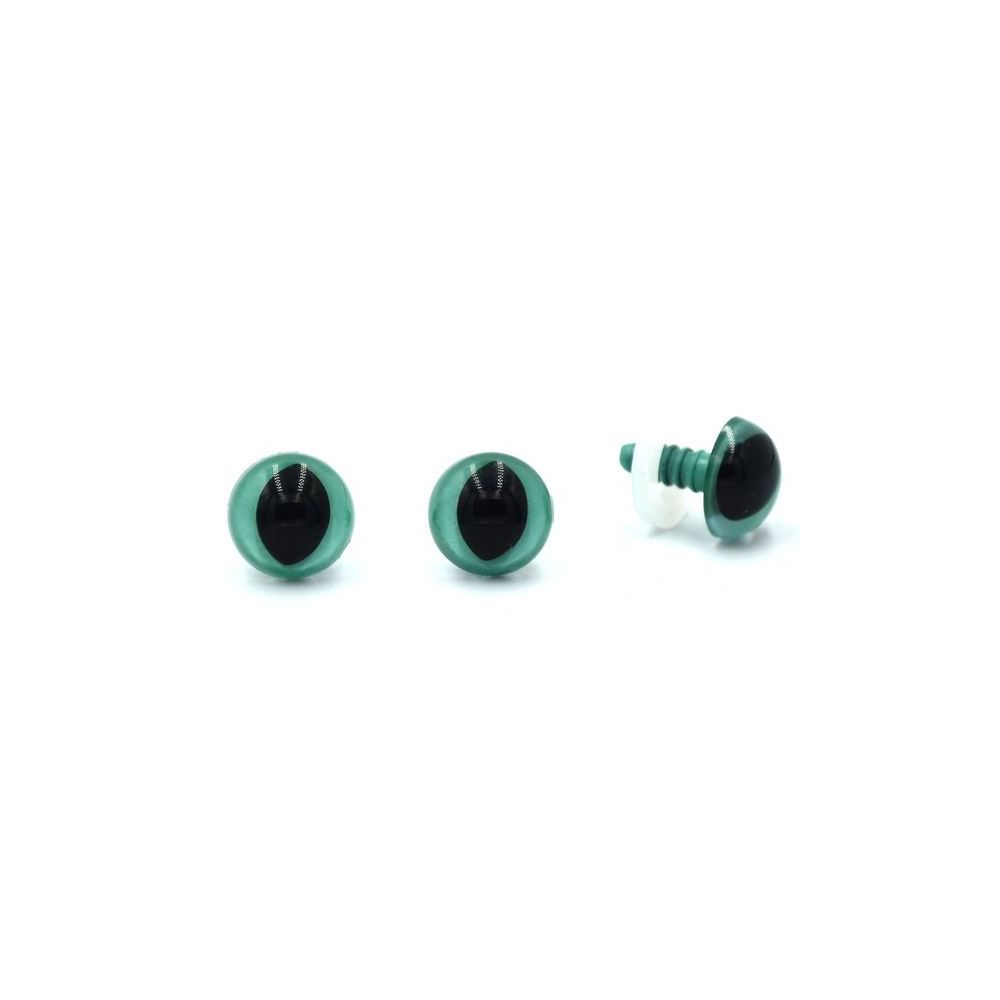Eyes for toys Premium on a leg with a twist cat turquoise 9 mm Eyes for toys Premium on a leg with a twist cat turquoise 9 mm