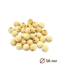 Round beads, wooden, polished, not painted Ø 16 mm, 10 pcs.