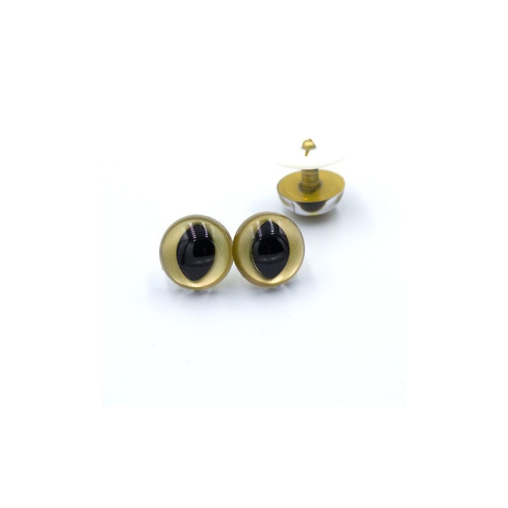 Eyes for toys Premium on a leg with a twist cat amber 9 mm Eyes for toys Premium on a leg with a twist cat amber 9 mm
