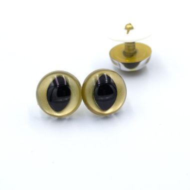 Eyes for toys Premium on a leg with a twist cat amber 9 mm