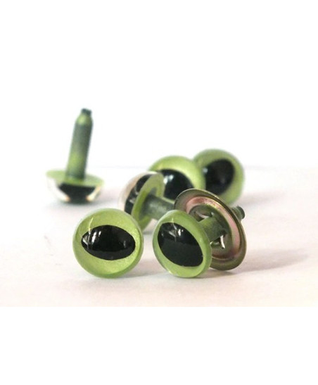 Eyes for toys Premium on a leg with a twist cat light green 9 mm