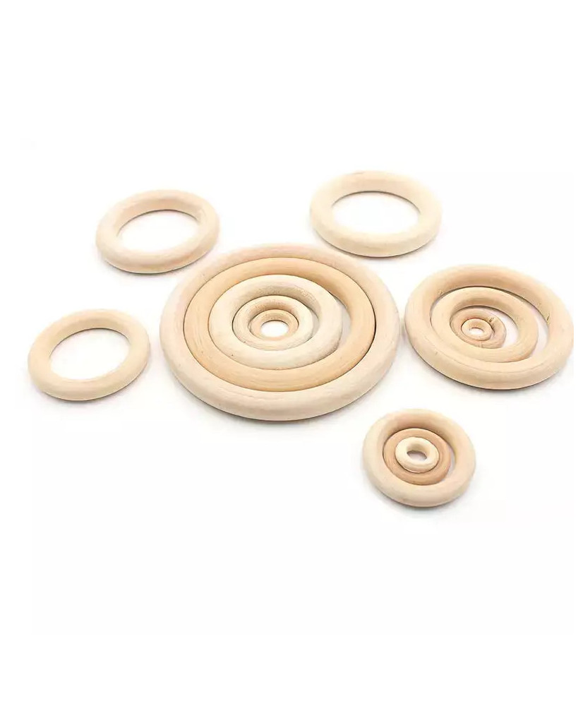 Wooden ring for macrame, sling bead Ø 70 mm 1520012