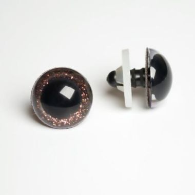 Eyes for toys Premium on a leg with a twist, brown 12 mm