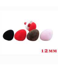 Velvet triangular nose for toys Premium red 12 mm