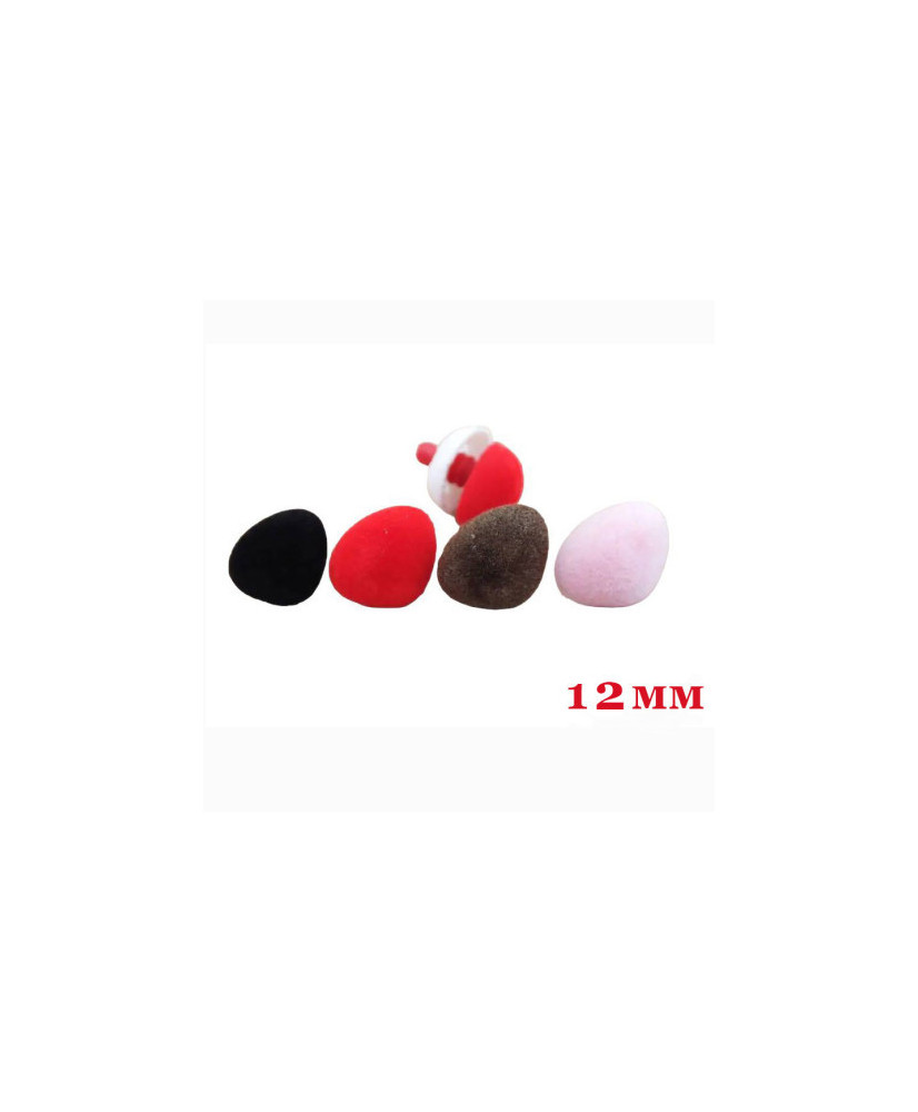 Velvet triangular nose for toys Premium red 12 mm Velvet triangular nose for toys Premium red 12 mm