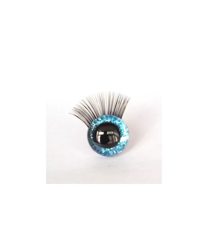 Eyes for toys sparkling 3D on a safe mount with eyelashes blue 16 mm Eyes for toys sparkling 3D on a safe mount with eyelashes blue 16 mm