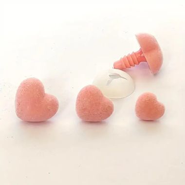 Velvet triangular nose for toys Premium pink 15 mm
