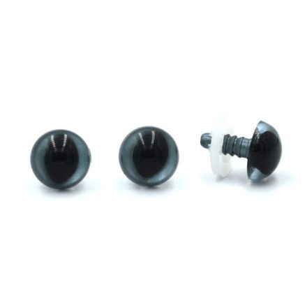 Eyes for toys Premium on a leg with a twist, cat dark gray 12 mm