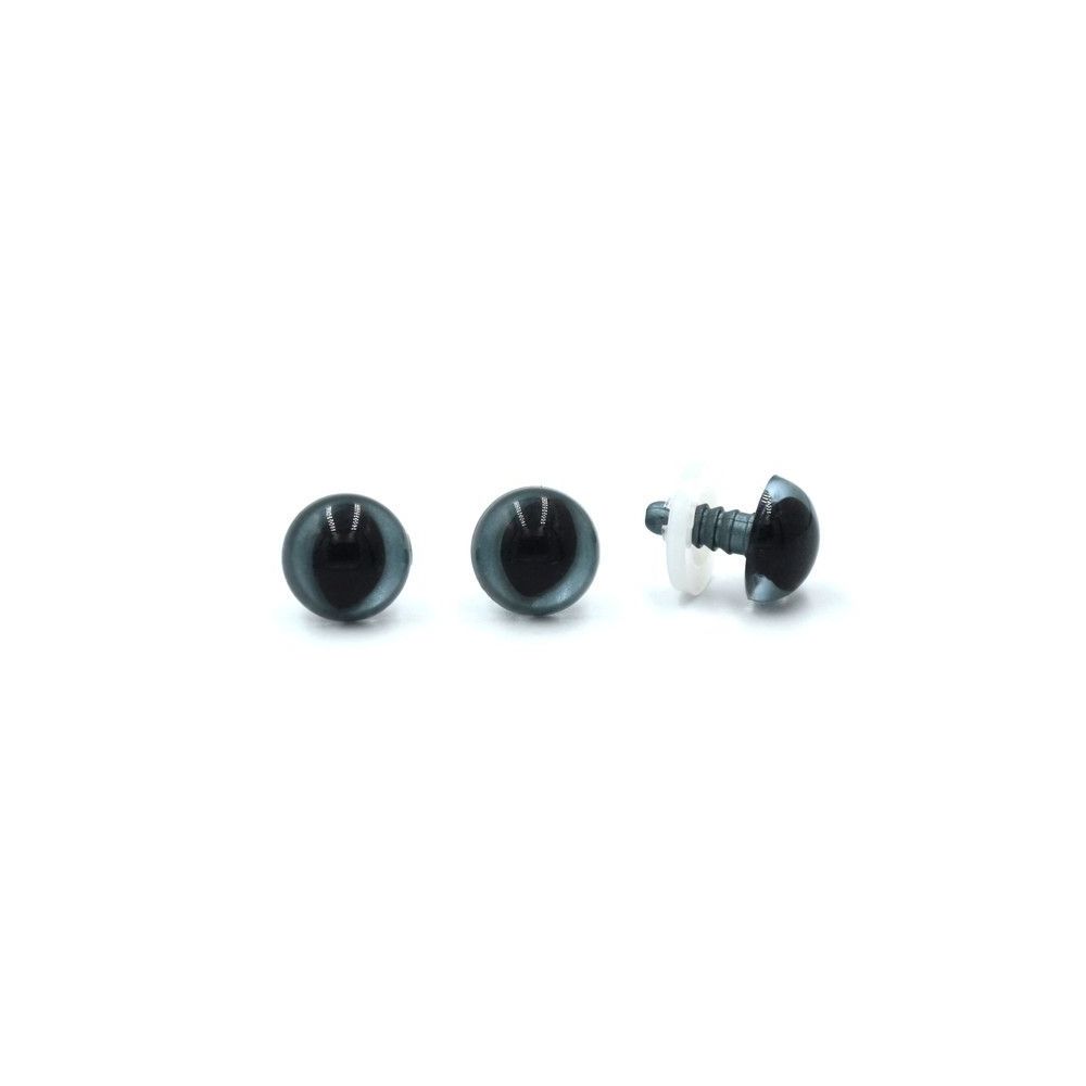 Eyes for toys Premium on a leg with a twist, cat dark gray 12 mm Eyes for toys Premium on a leg with a twist, cat dark gray 12 mm