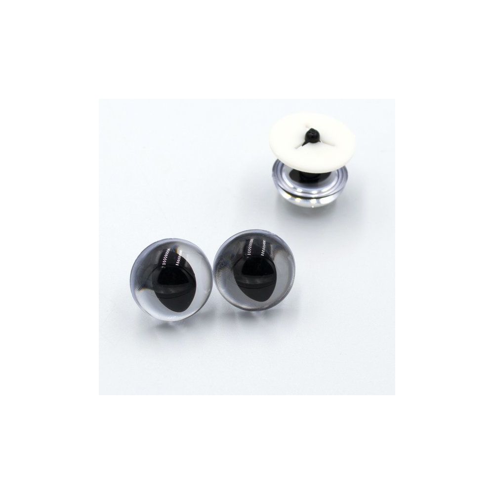 Eyes for toys Premium on a leg with a twist, cat silver 12 mm Eyes for toys Premium on a leg with a twist, cat silver 12 mm