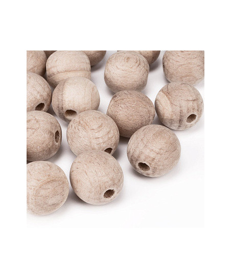 Round beads, wooden, polished, unpainted Ø 20 mm, 1 pc.