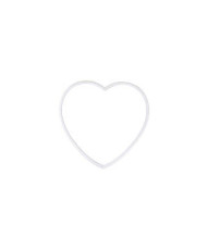 Heart base for macrame, dream catcher, polypropylene, white, 100 mm 1550093