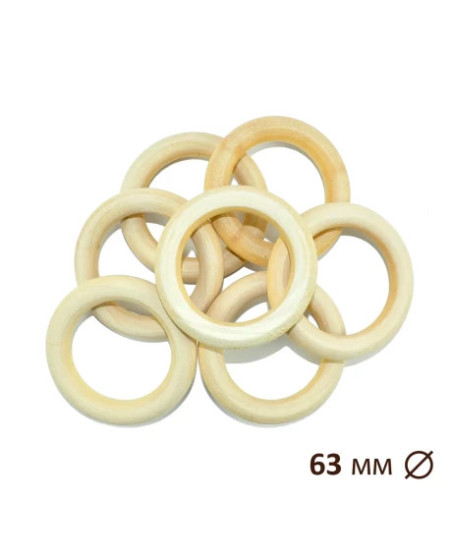 Wooden ring for macrame, sling bead Ø 63 мм 1520011