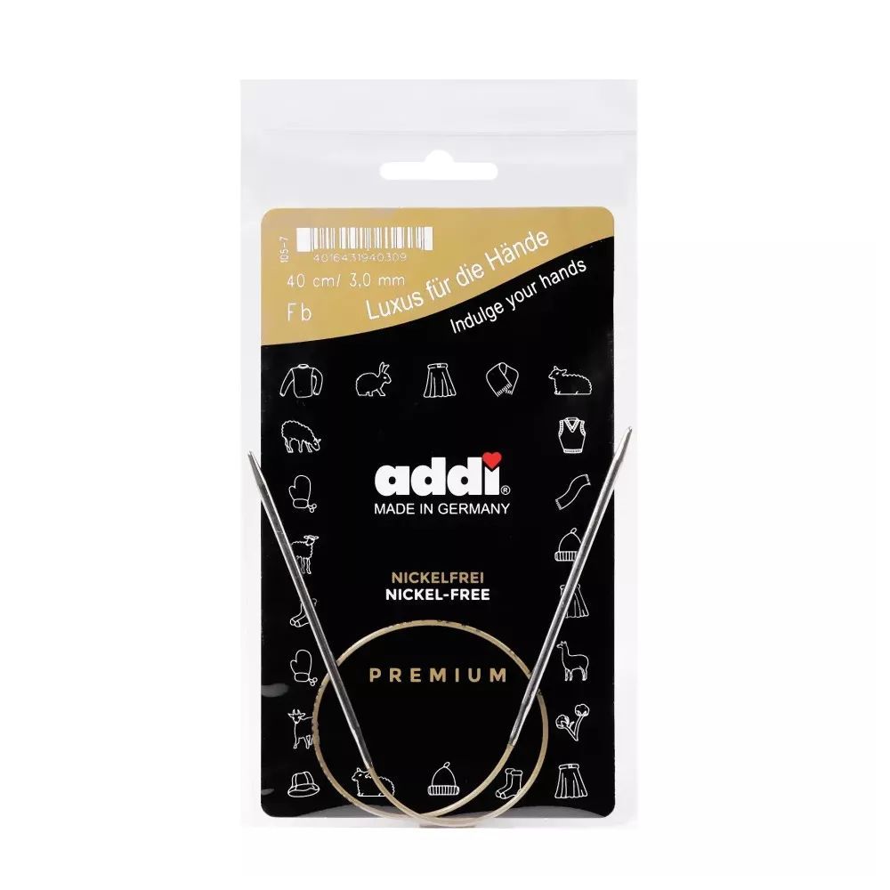 Спицы круговые Addi Premium Classic, 40 см 3,0 мм (105-7/3-40) Спицы круговые Addi Premium Classic, 40 см 3,0 мм (105-7/3-40)