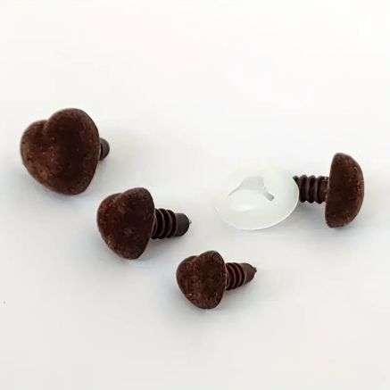 Velvet heart nose for toys Premium black 15 mm