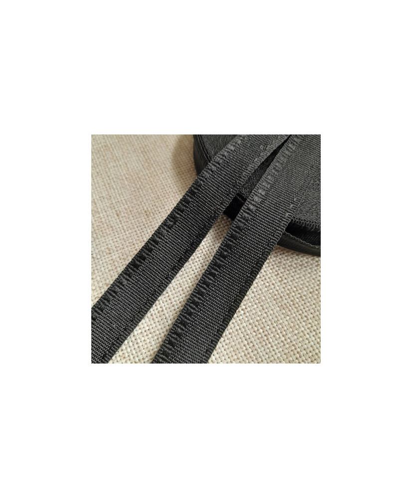 Trouser tape black 15 mm, 1 meter