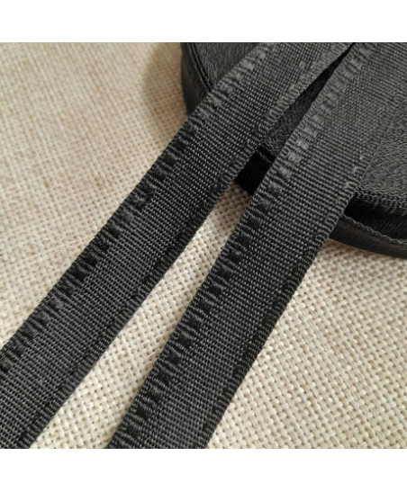 Trouser tape black 15 mm, 1 meter