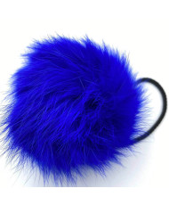 Pompom made of natural rabbit fur, electric 8 cm